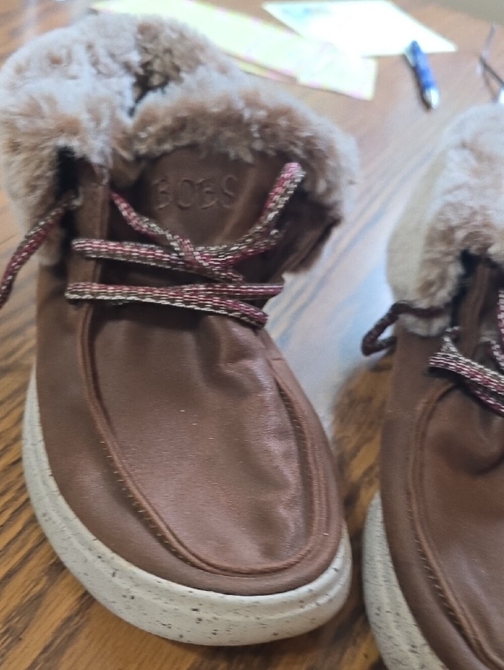 Bobs By Skechers Cozy Brown Fur-Lined Womens Boots/ Shoes - Picture 3 of 11